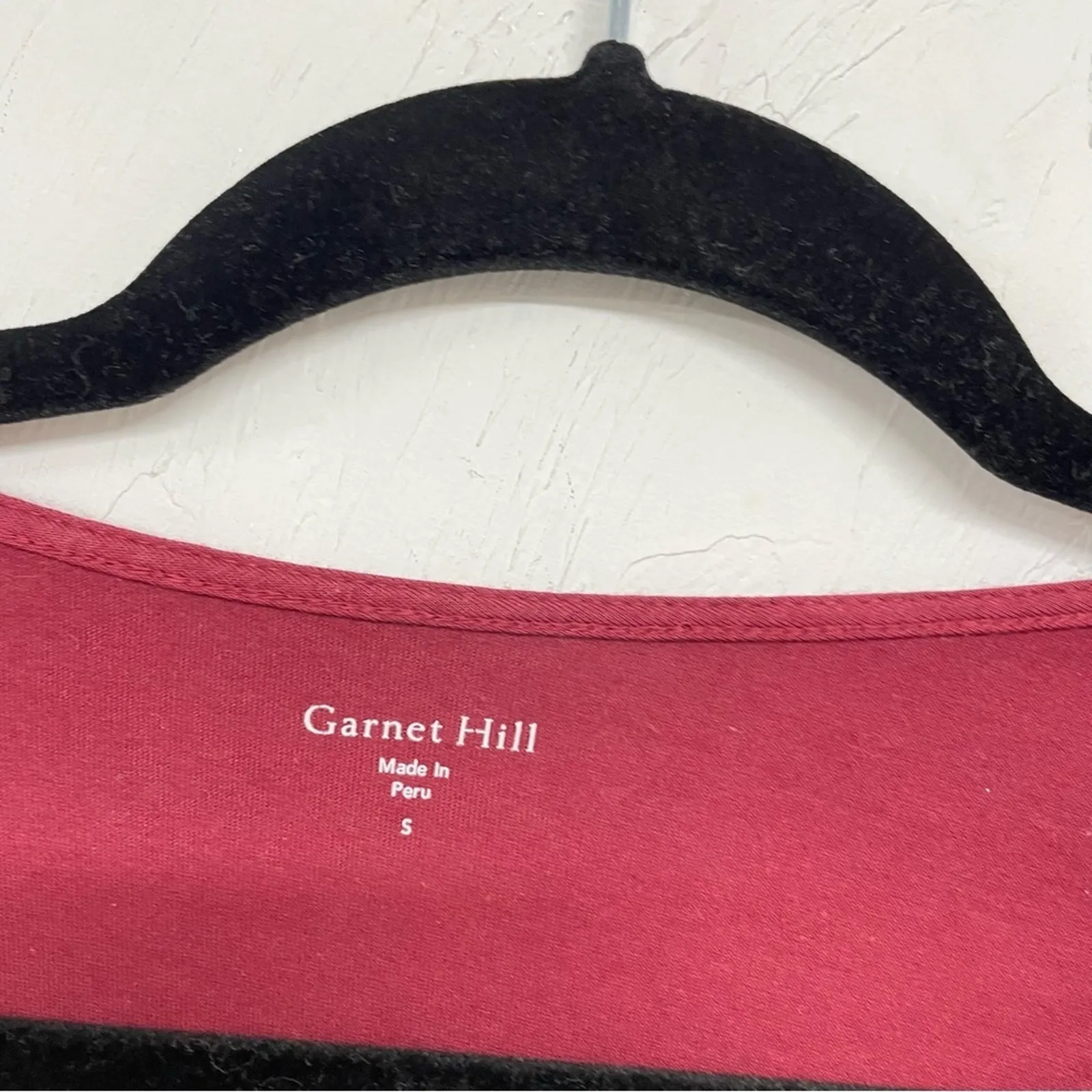 Garnet Hill Burgundy Fax Wrap Fit & Flare 3/4 Sleeve Mini Dress Womens S Casual - Image 3