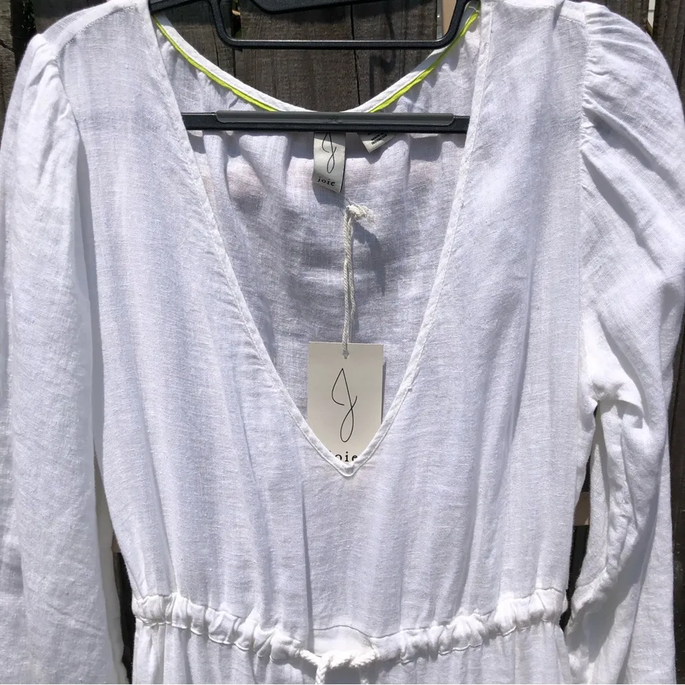 NEW Joie Linen Blend Long Sleeve Tiered Beach Cover Up Midi Dress S - Image 5