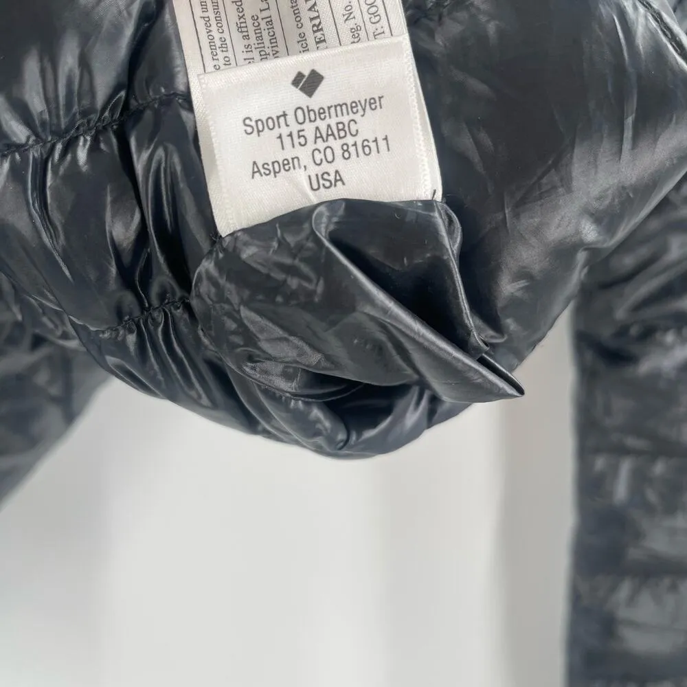 OBERMEYER Down Jacket Womens Size Small Coat Puffy Puffer Black Winter Light - Image 6