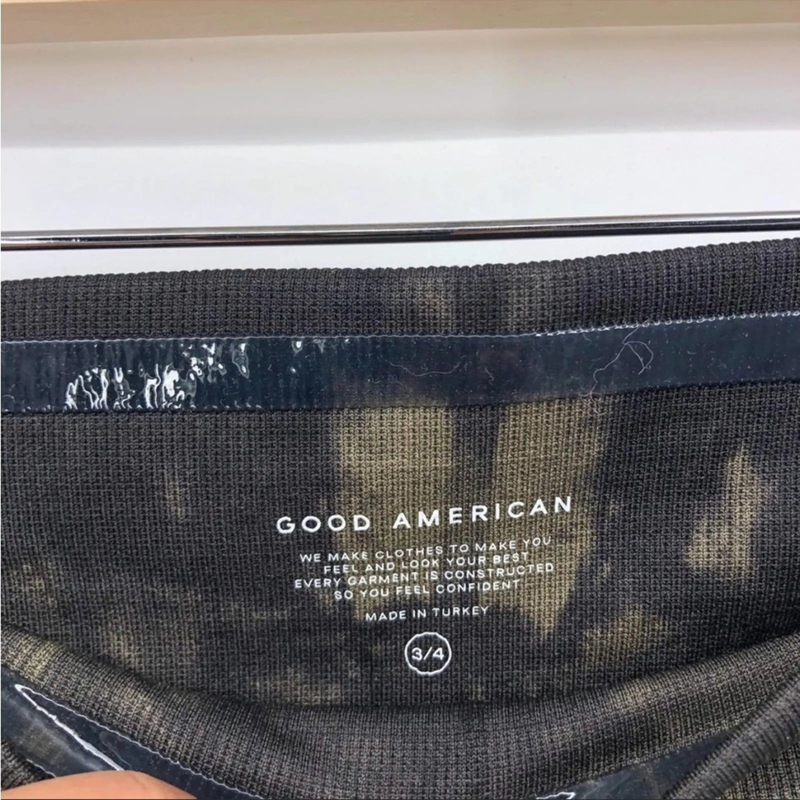 Good American Essentials Tie Dye Seamless Leggings Black & Green Size 3/4 NEW - Image 5