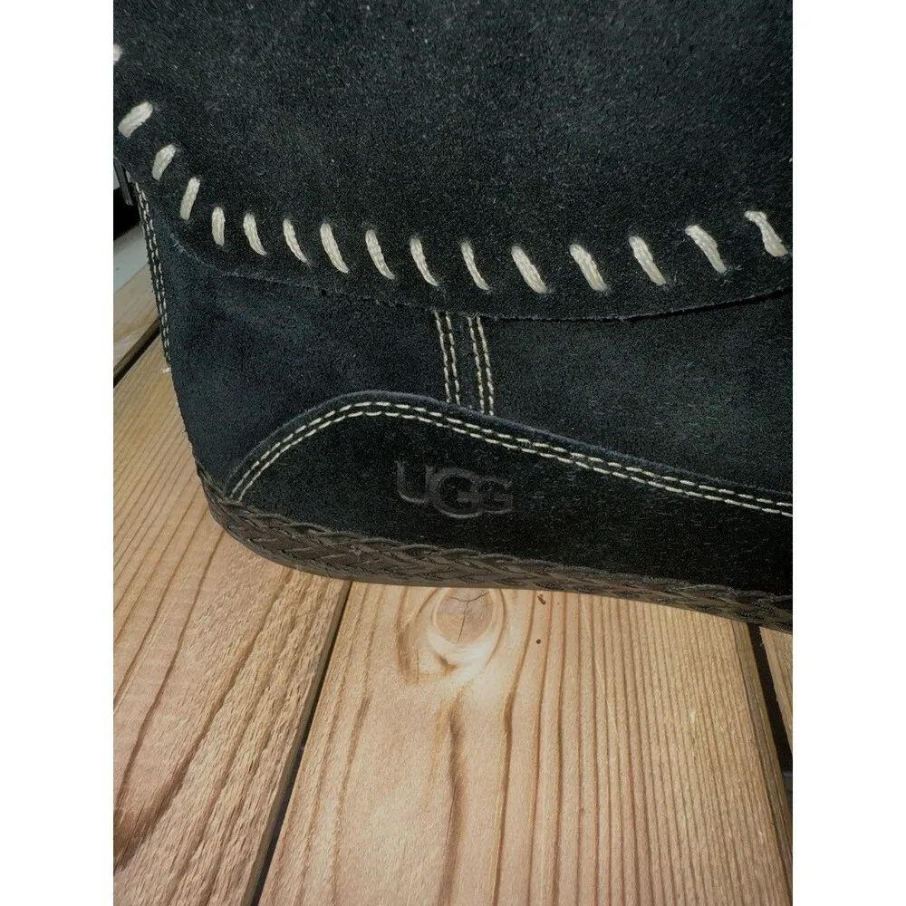 UGG Australia Women's Varney Black Suede Moccasin Ankle Booties 1104653 Size 7 - Image 6