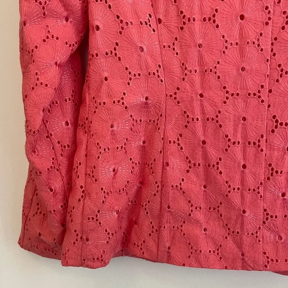 Ingenuity pink Eyelit blazer jacket cottagecore ~ women’s size 4 - Image 9