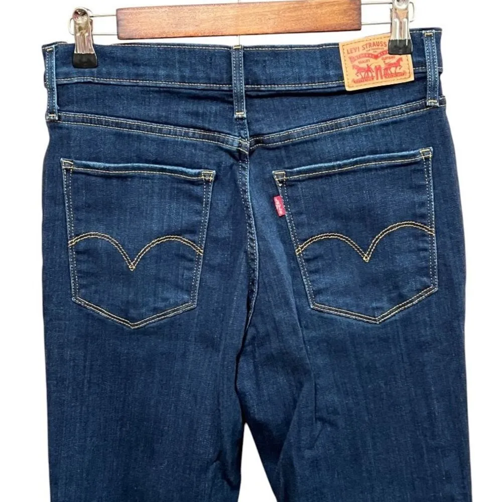 Levi's 724 High Rise Raw Hem Dark Wash Jeans Size 30 - Image 6