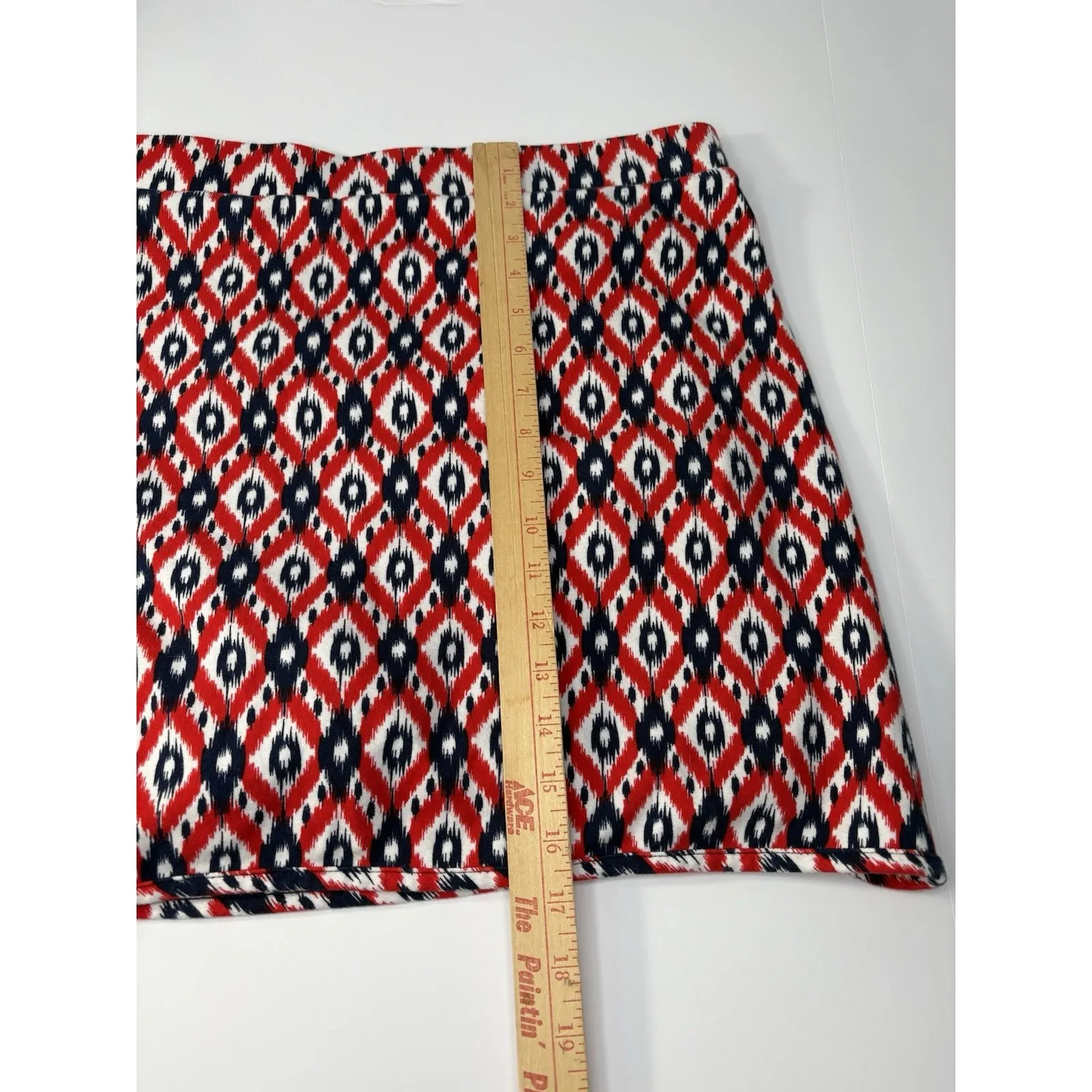 Jones New York Signature Women's Skort XXL Red Blue‎ Ikat Print Stretch Pockets - Image 9