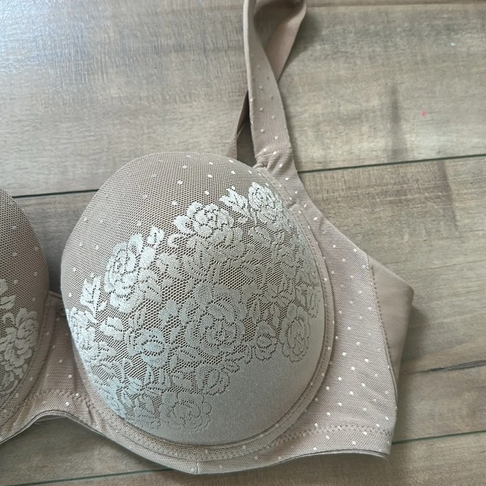 Soma Stunning Support Full Coverage Balconette Lace Bra Underwire 36DD Beige - Image 3
