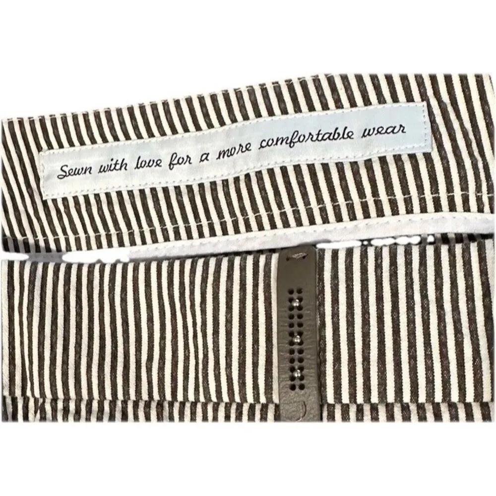 Peserico seersucker pin striped ankle pants Italian size 48/ US Sm - Image 9