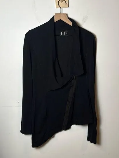 HEATHER by bordeaux Black Asymmetrical Zip Up Jacket Women's Size S - Image 1