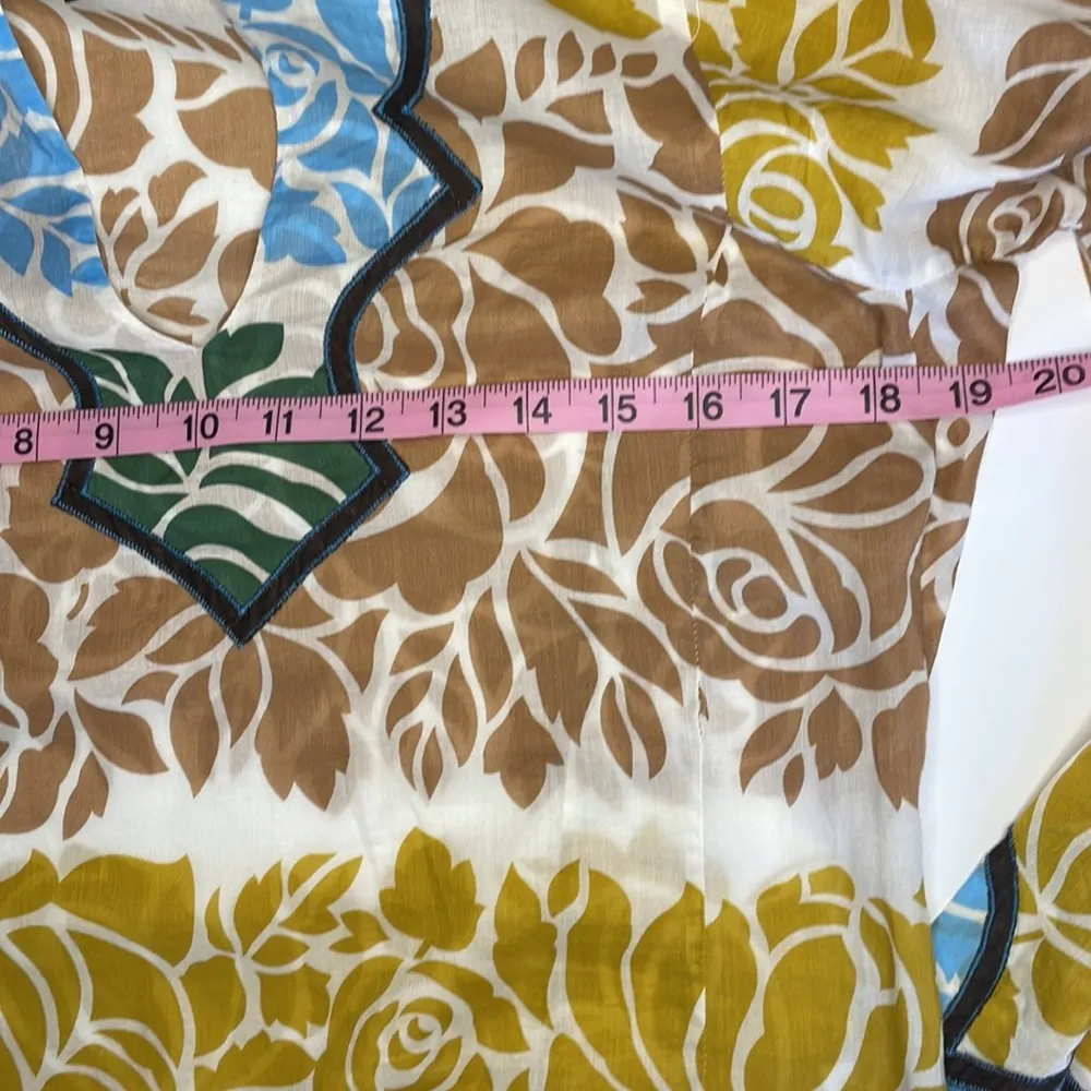 BCBG floral cotton embroidered v neck long sleeve boho swim coverup - Image 7