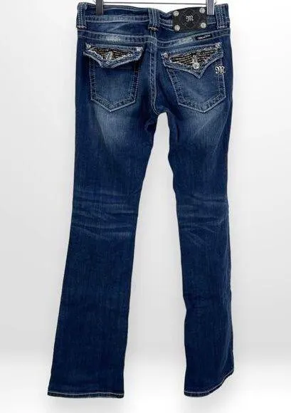 00s MISS ME Vintage Blue Bootcut Low Rise Jeans - Image 2