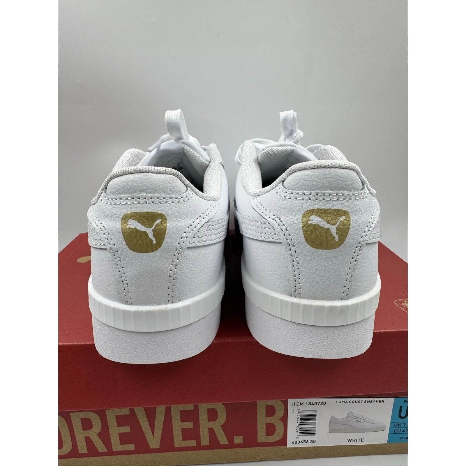 PUMA Court Sneaker, White, Women's Casual Low Top Leather Shoes Size 10 - Image 5