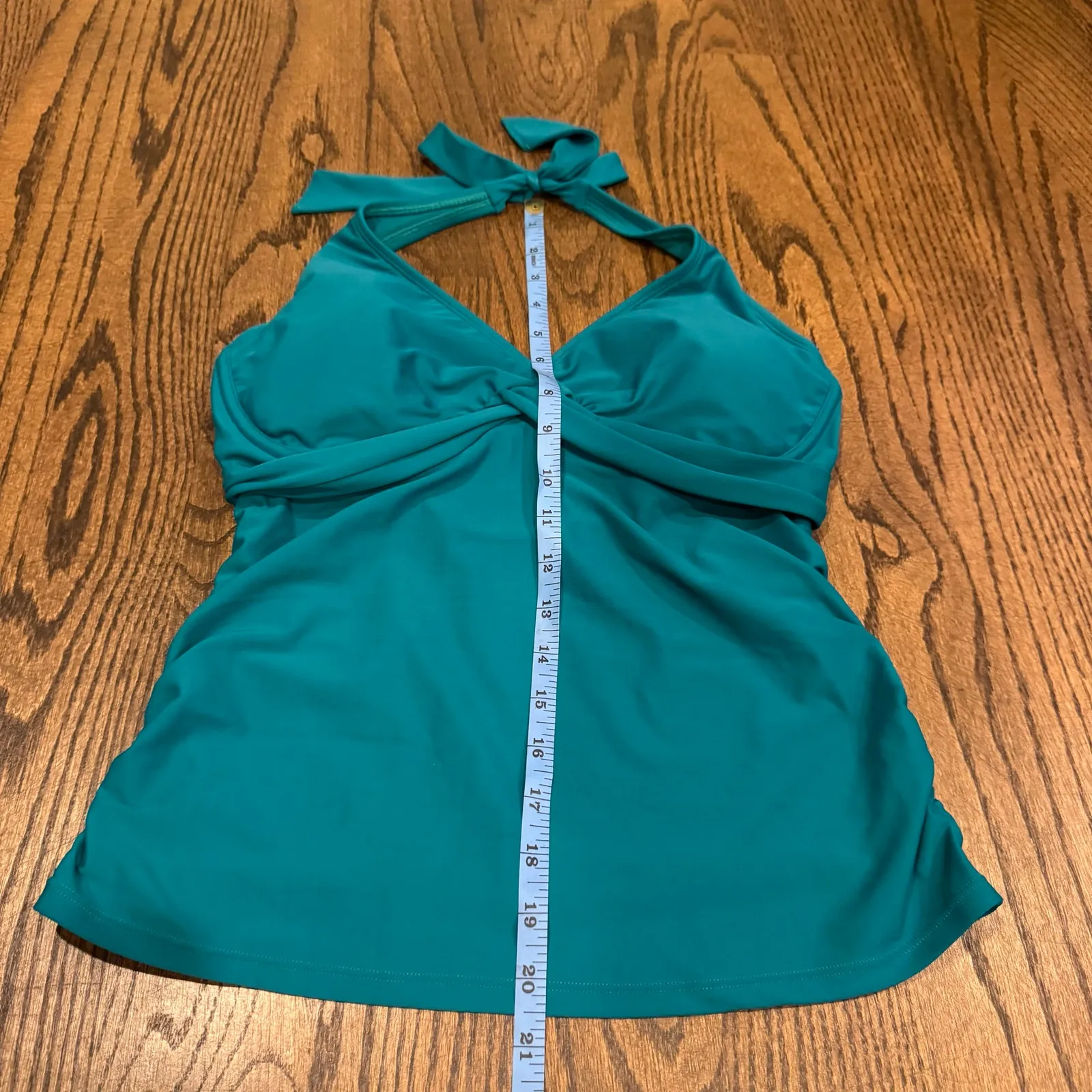 Athleta Womens Teal Green Halter Tankini Swim Top Size 34 D/DD Tall Small Medium - Image 6