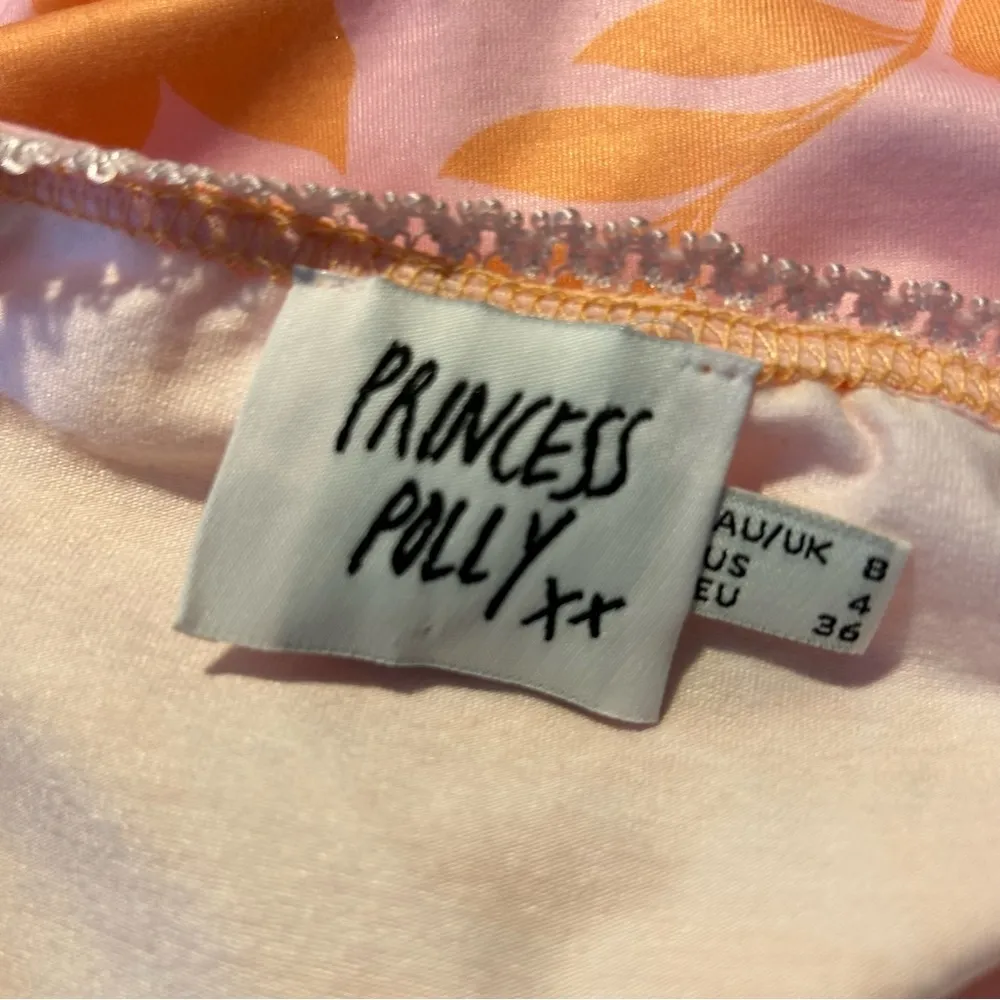 Princess Polly Pink & Orange Floral Mini Skirt Size 4 - Image 4