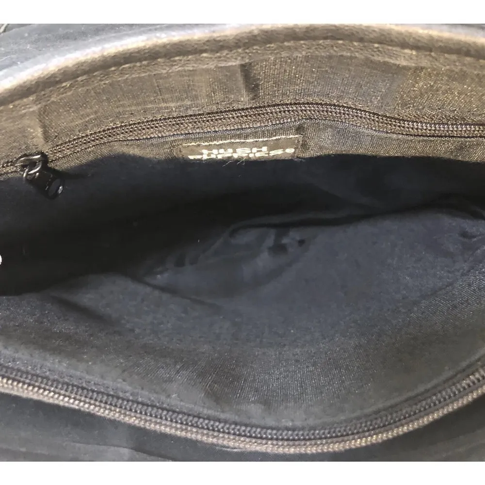 Hush Puppies Black Shoulder Bag Purse Genuine Leather With Man Made trim Clean - Image 10