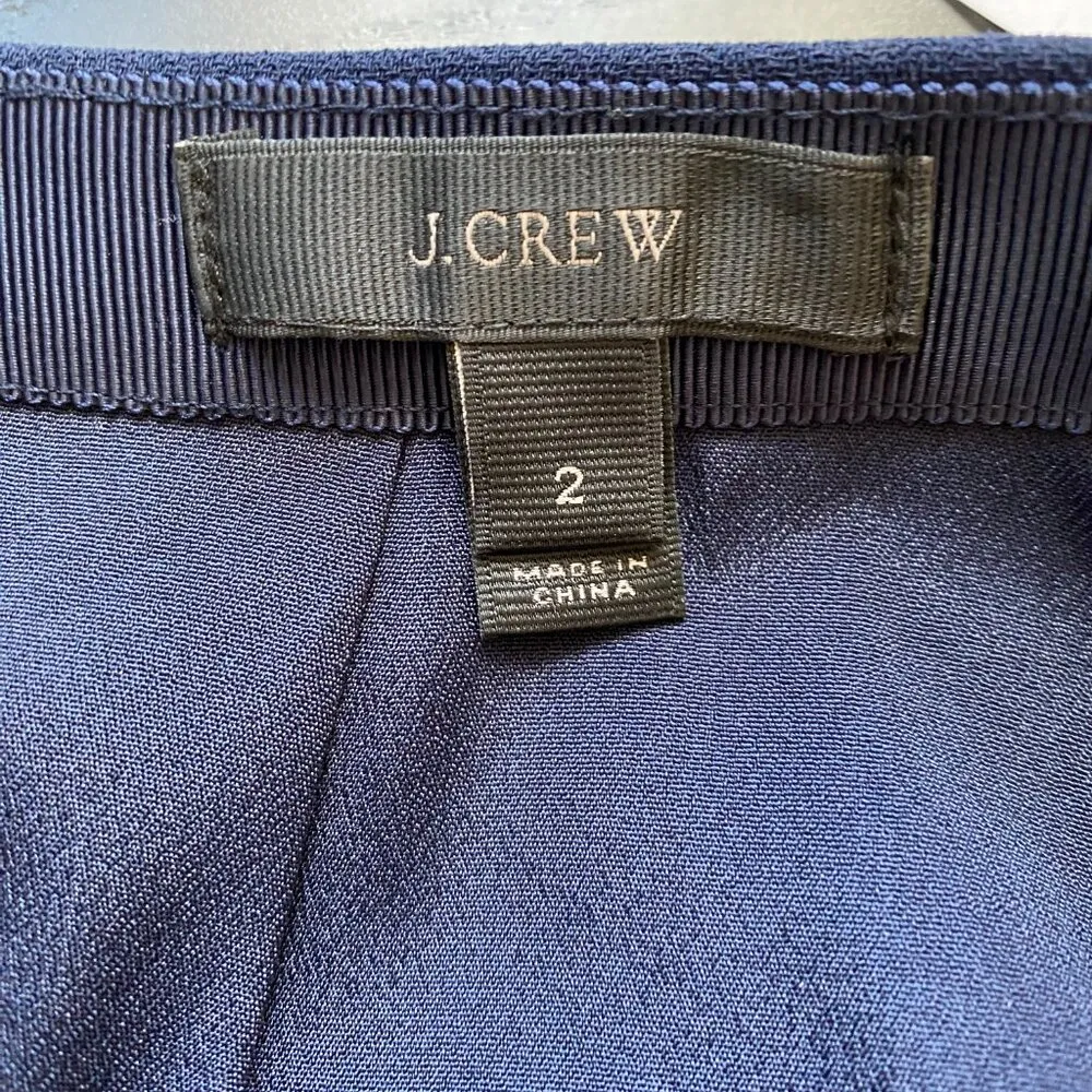 J.Crew Flutter Ruffle Mini Skirt Women's Size 2 Navy Career Classic Preppy Chic - Image 10