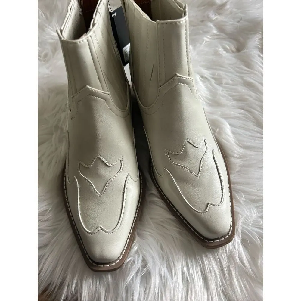 Forever 21 white booties cowgirl, cowboy size 6 - Image 2