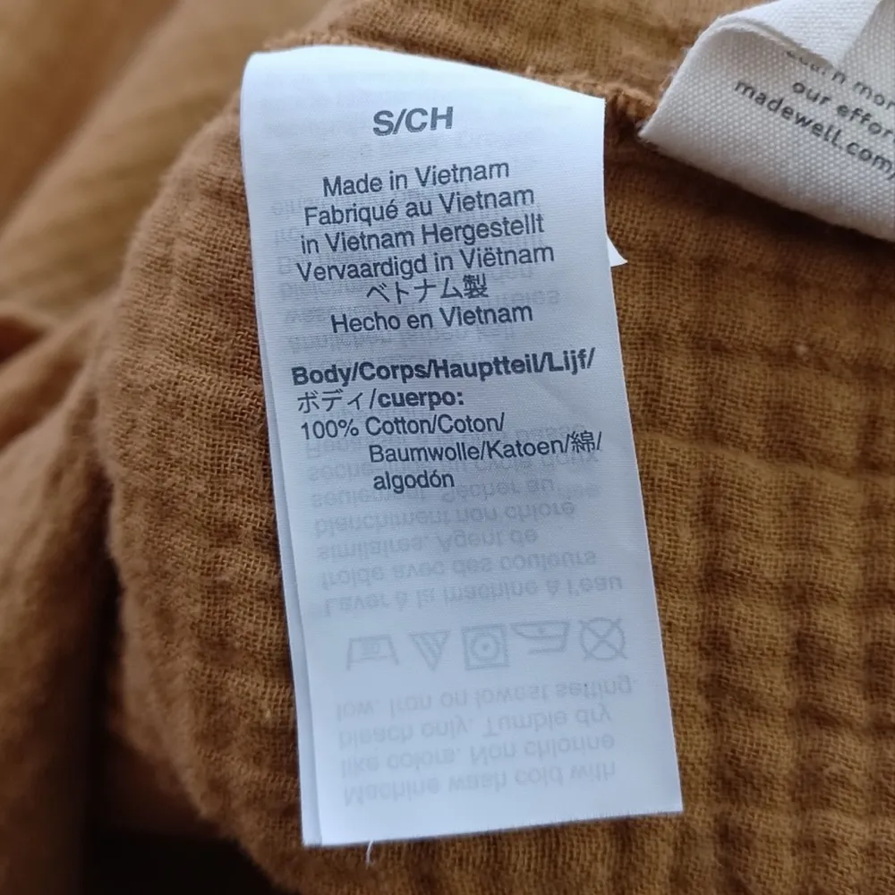 Madewell Lightspun Button-Back Peplum Top in Mustard - Image 10