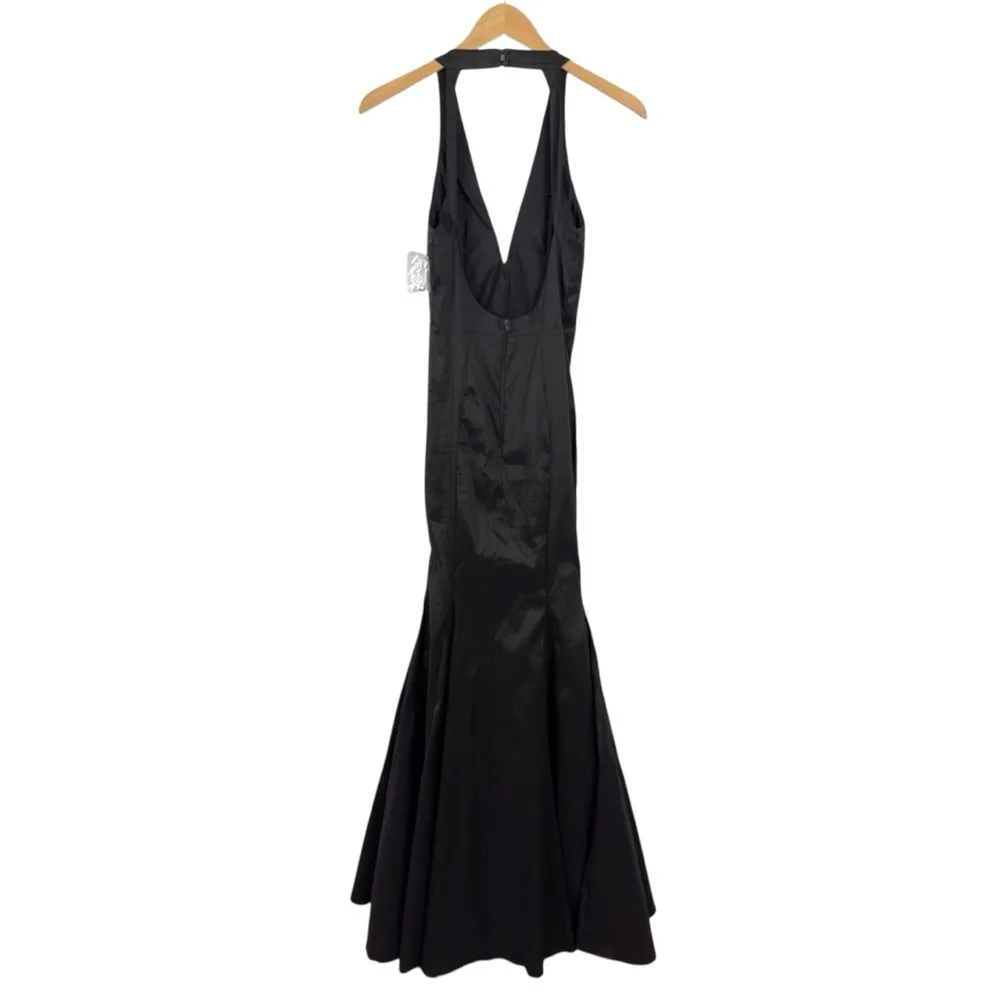 Windsor Black V-Neck Sleeveless Formal Halter Gown Maxi Dress Size Small - Image 10