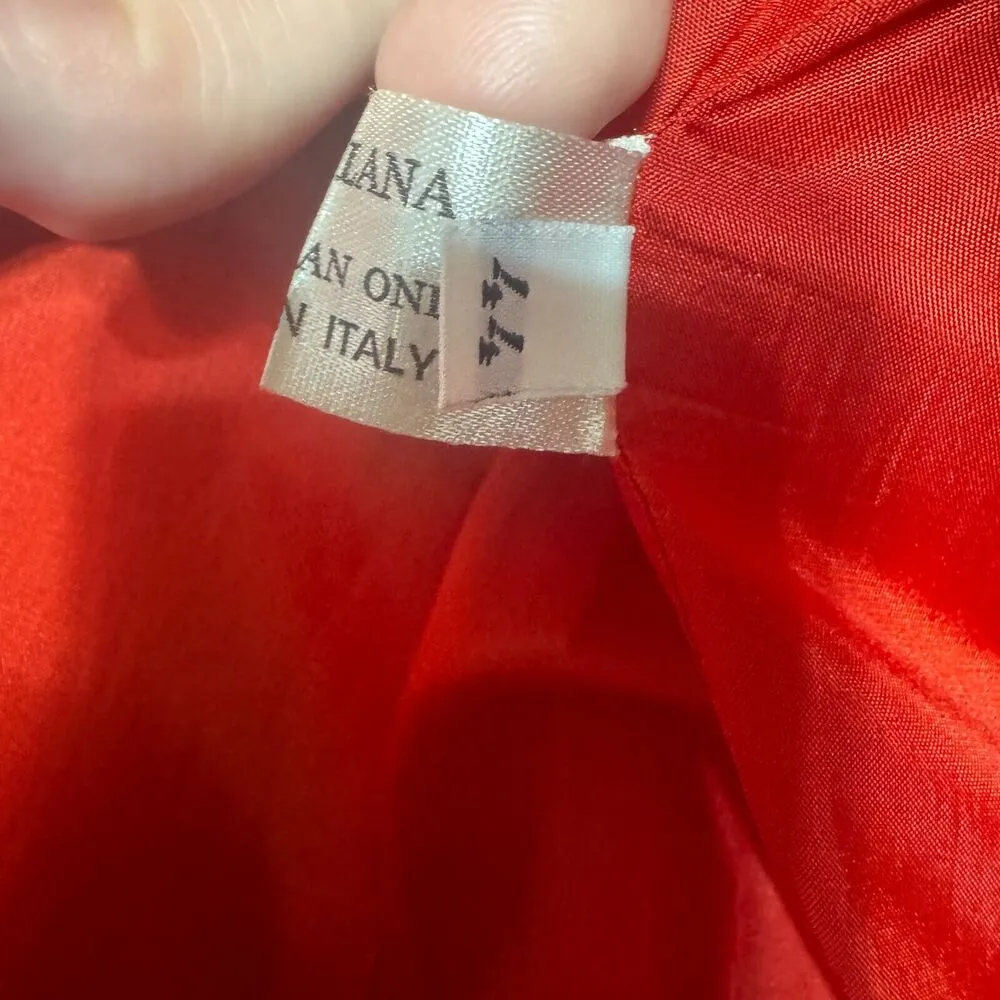 ALAN AUSTIN Vintage Red Blazer Black trim Wool Italy Jacket Career EU 44 US M Size M - Image 9