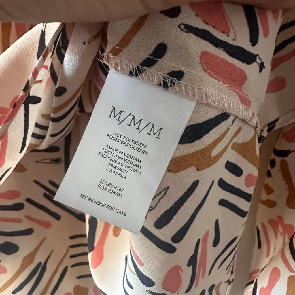 CAbi Abstract Print Wrap Blouse Medium Long Sleeve Work Top - Image 6