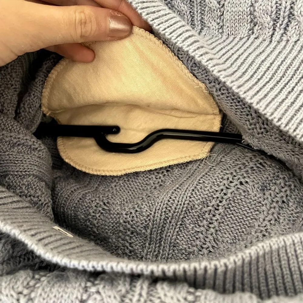 NWT Lord and Taylor cotton sweater blue knit turtleneck top padded shoulders - Image 9