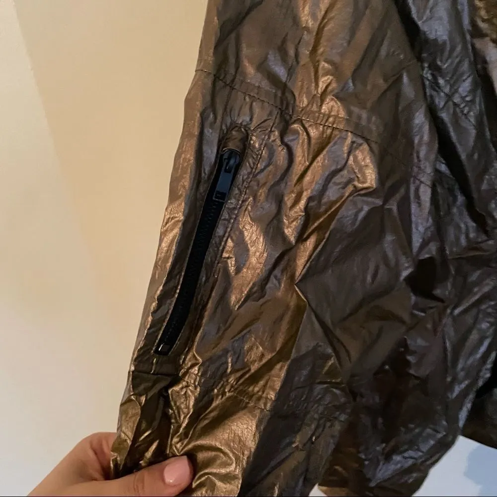 Carbon 38 Gold Crinkle Track Jacket Lace Back XS - Image 8