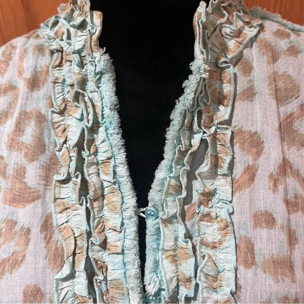 Lola Australia Leopard Print Sleeveless Elastic Waist Ruby Dress Blue Size Large - Image 4