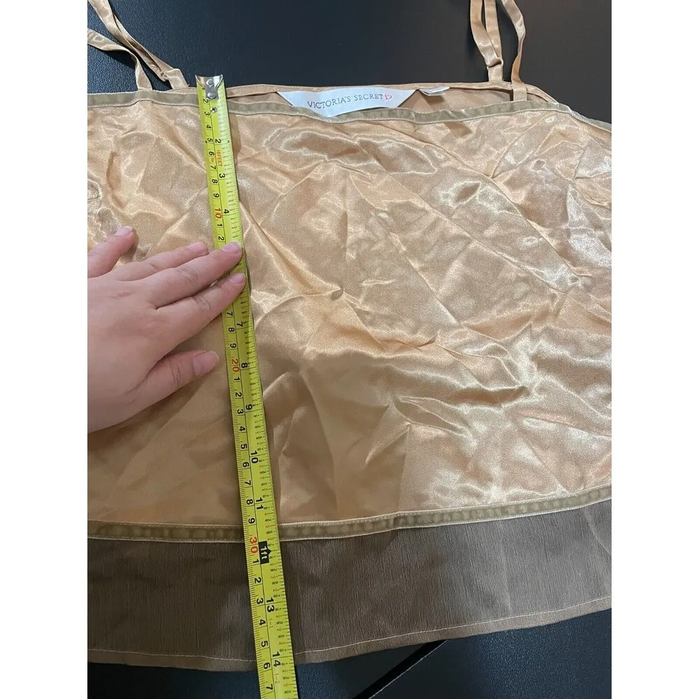 Vintage Victoria's Secret STAINS Cami Camisole Champagne Scoop Neckline L - Image 9