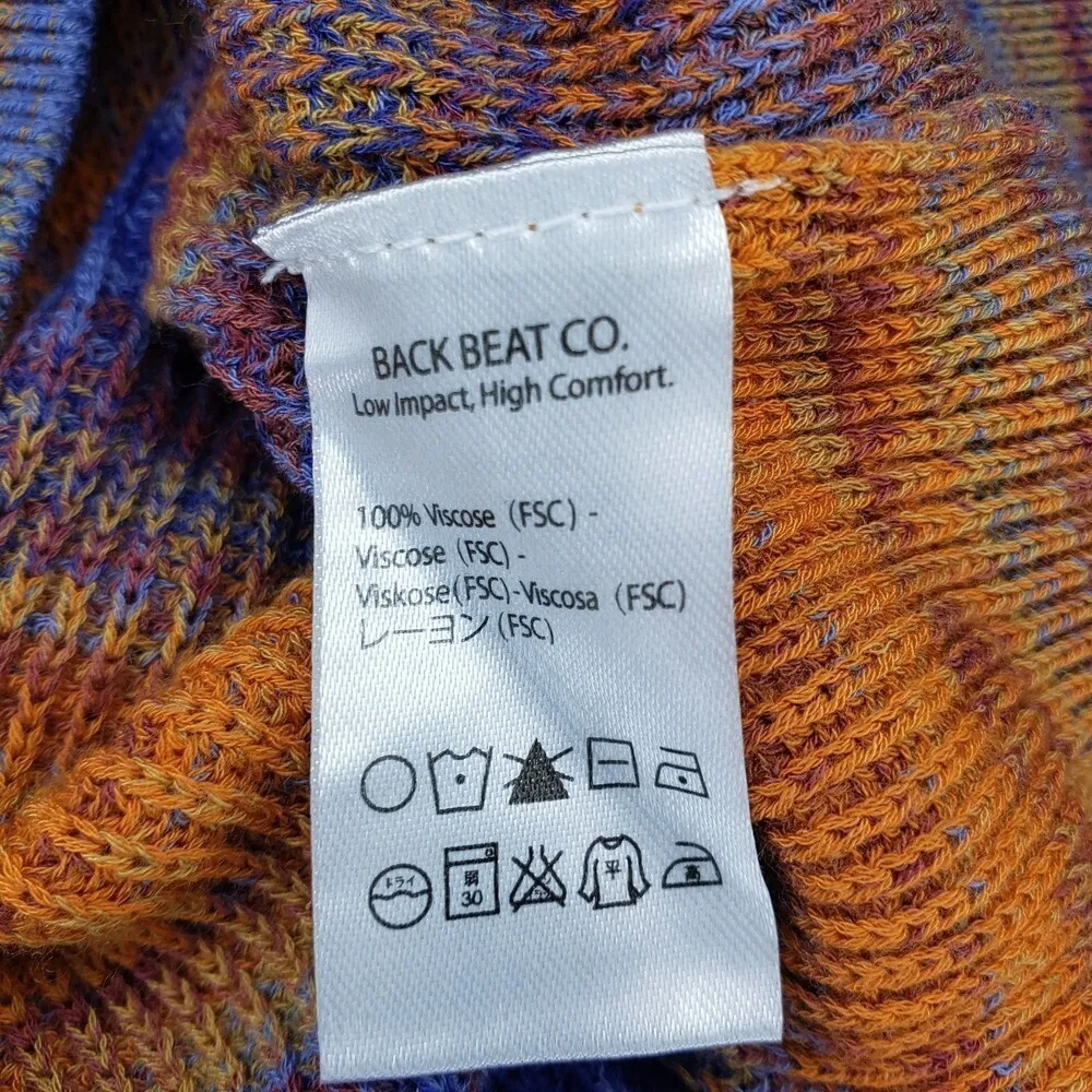 Back Beat Co Space Dye Cardigan Sunset Button Front XL/XXL Orange - Image 11