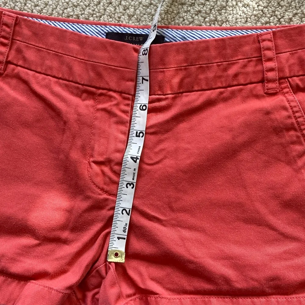 J. Crew Chino Shorts Size 2 Thick Fabric Salmon Orange VEUC Casual Preppy - Image 4