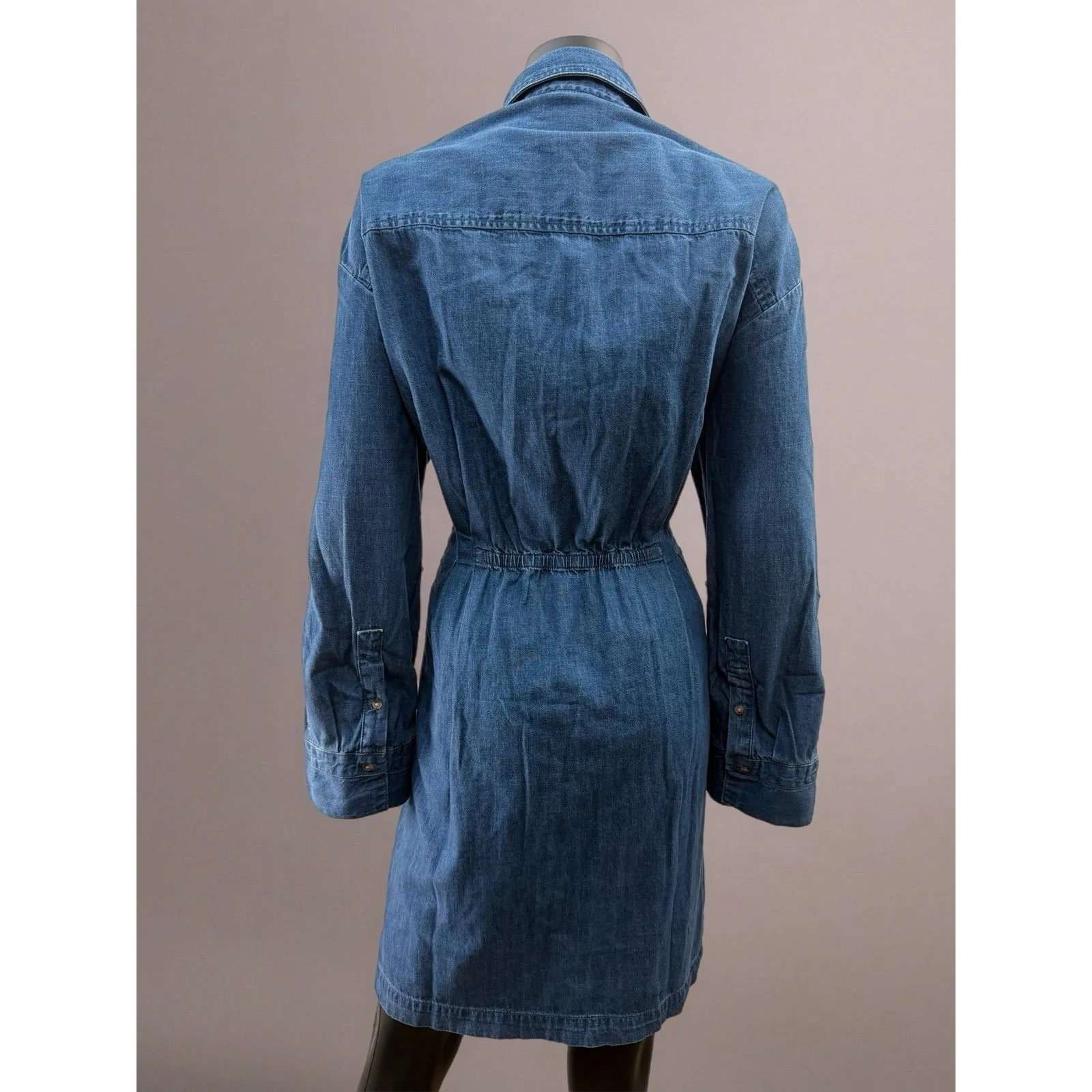 Madewell Denim Shirt Dress Women's Size 16 Blue Button Front NWT - Image 6