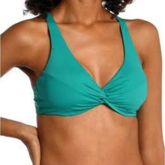 7M.- Island Goddess Twist-Front Bikini Top. Esmeral - Image 2
