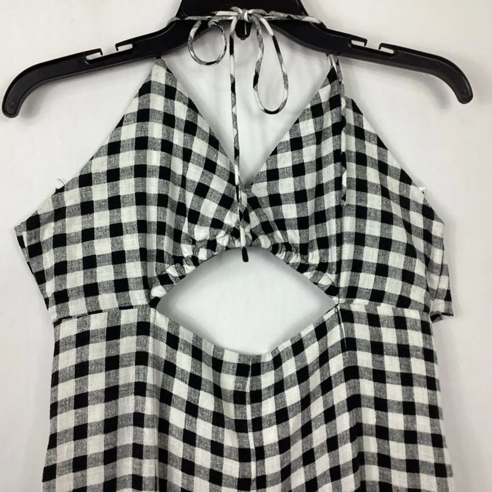 Zara Gingham Cut Out Jumper Size Large - Image 3