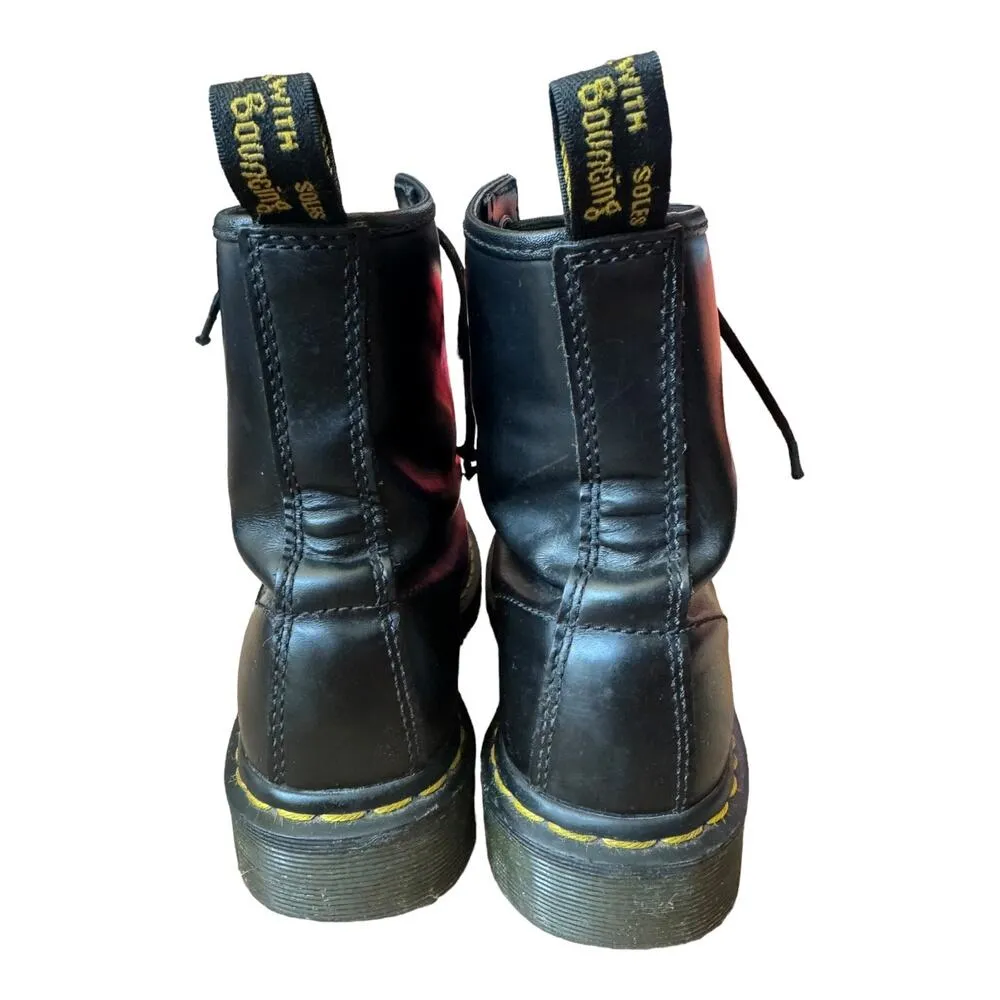 DR MARTENS 1460 Smooth Leather Lace Up Boots Black Ladies size 6 - Image 10