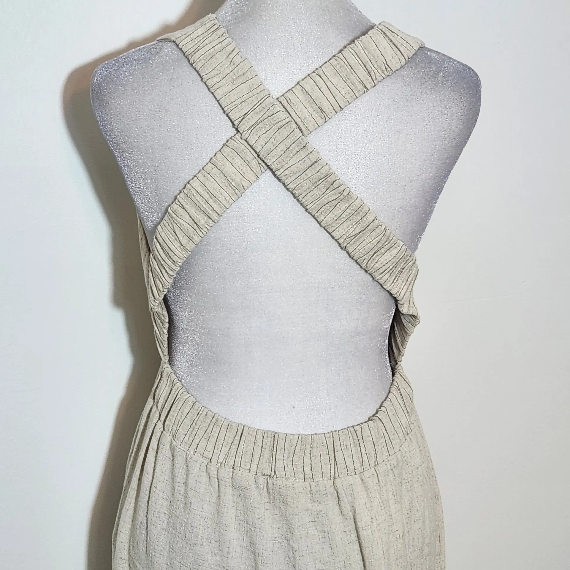 Hem and Thread Natural Jumpsuit with Open Back Size Small NWT - Image 5