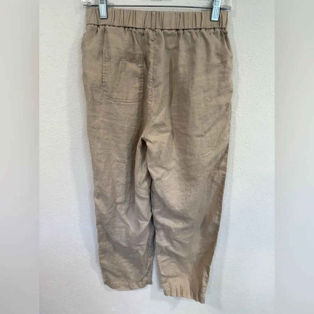 Quince European Linen Pants Driftwood Beige Khaki Size XS - Image 8