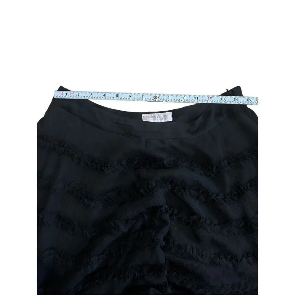 Romeo & Juliet Couture Black silk midi skirt sz Medium - Image 6
