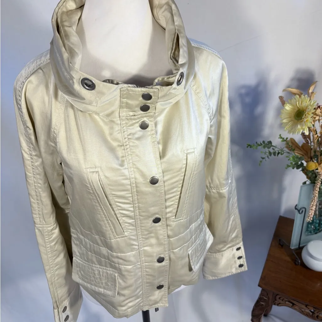 Theory Pearlized Utility Jacket with Hidden Hood & Adjustable Waist Cinch~S🧡 - Image 3