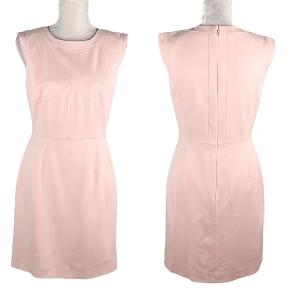 Gianni Bini Dress 6 Pink Cap Sleeves Sheath Lined Back Zipper - Image 2