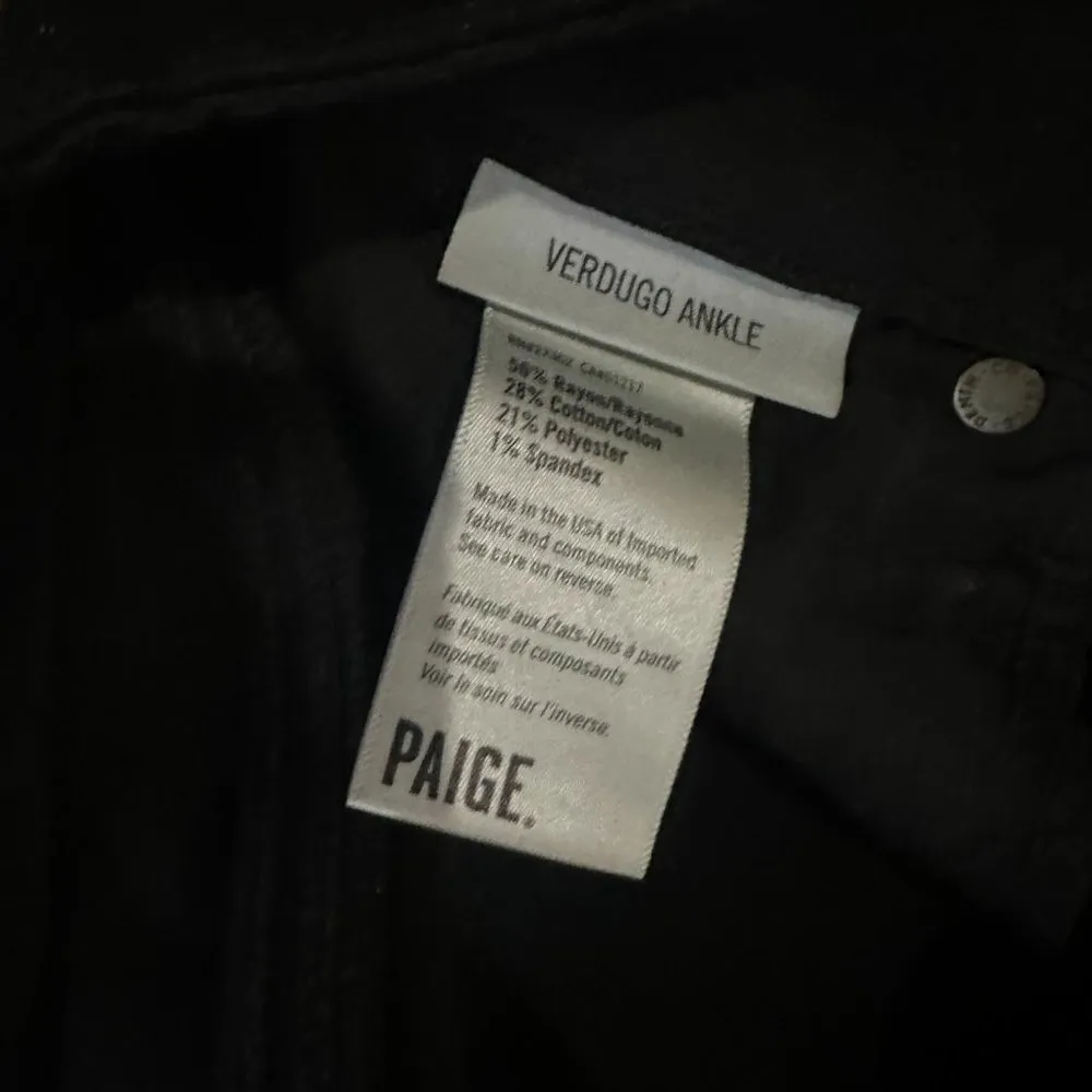 PAIGE Verdugo Ankle Shark Bite Hem Black Over Dye - 25 - Image 6