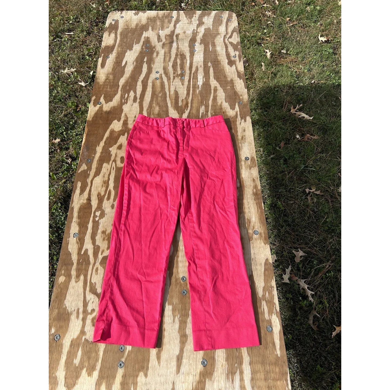 Jones New York Signature‎ Stretch Capri Pants Women's Size 10 Pink Chino Pockets - Image 3