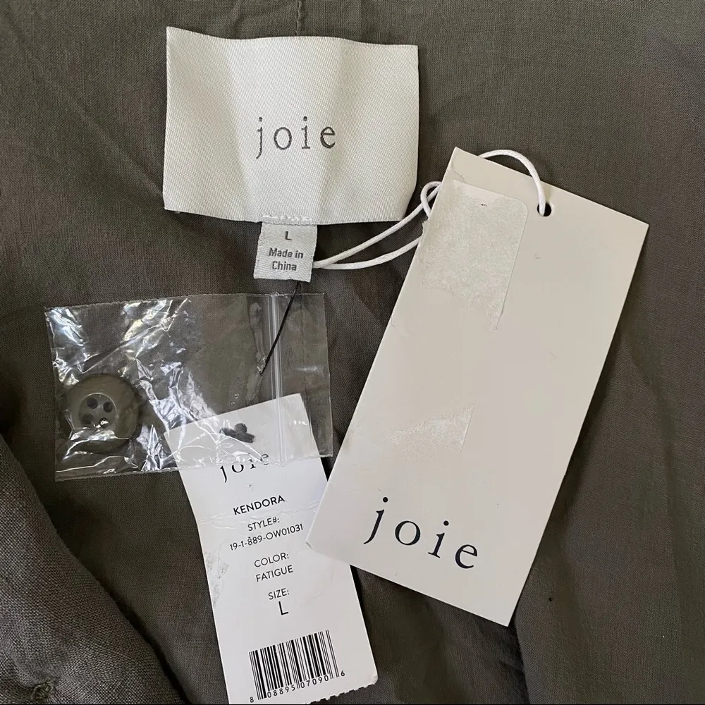Joie  Kendora Linen Cargo Jacket in Fatigue Size Large NWT - Image 9