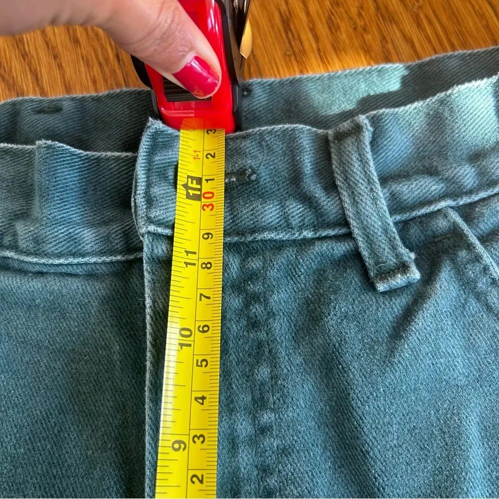 Lee High-waisted, wide-leg vintage teal denim jeans with a relaxed fit mom jeans - Image 5