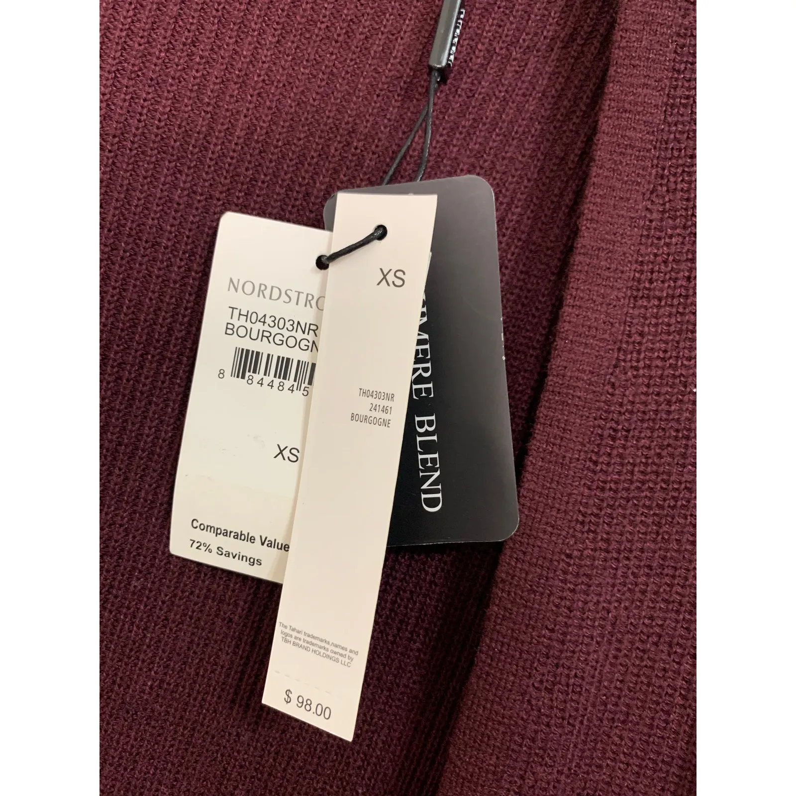 T TAHARI Pocket‎ Cardigan In Bourgogne size XS NWT $98 - Image 4