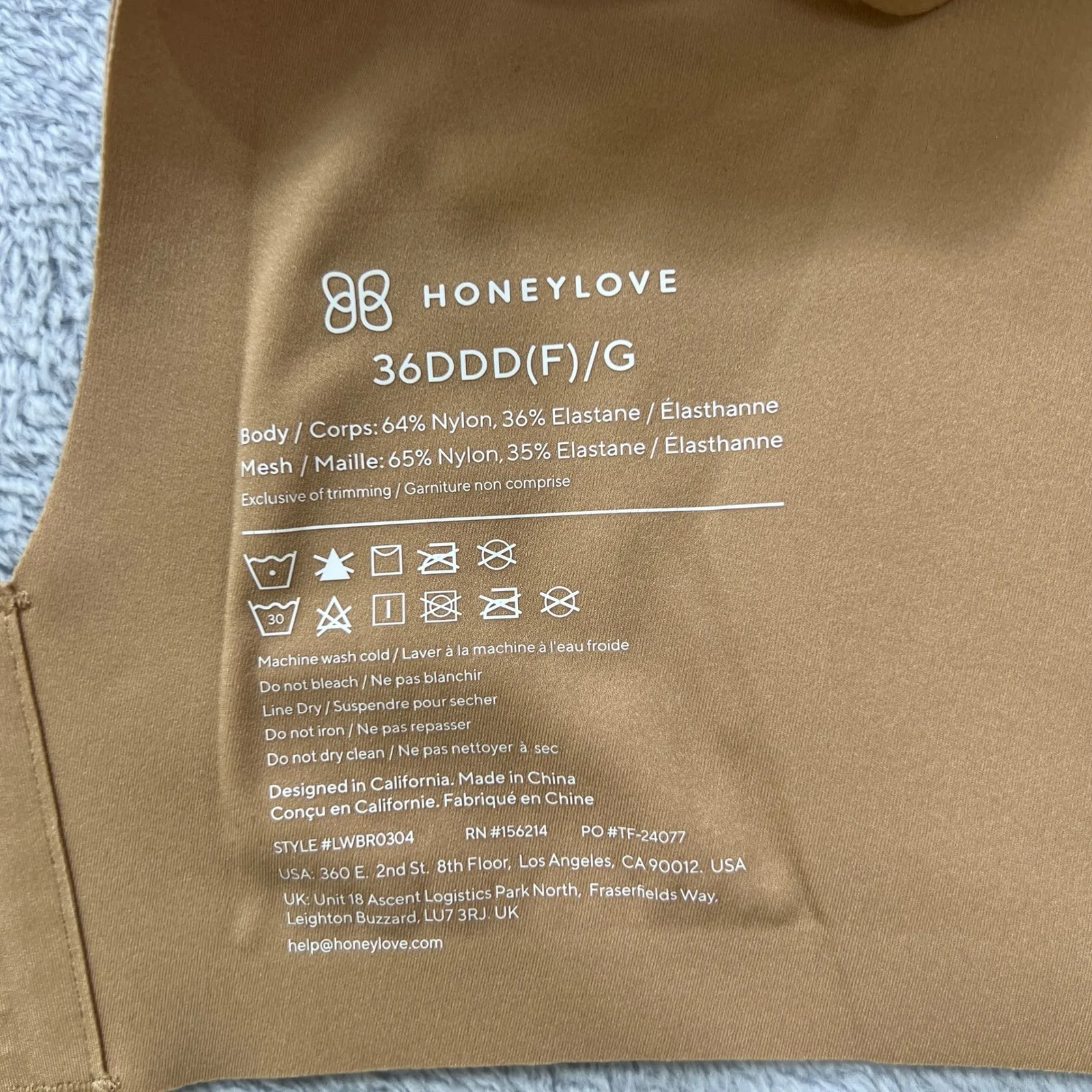 Honeylove Crossover Bra 36DDD F/G Beige Wireless Lift Support Shapewear Comfort Tan Size undefined - Image 3