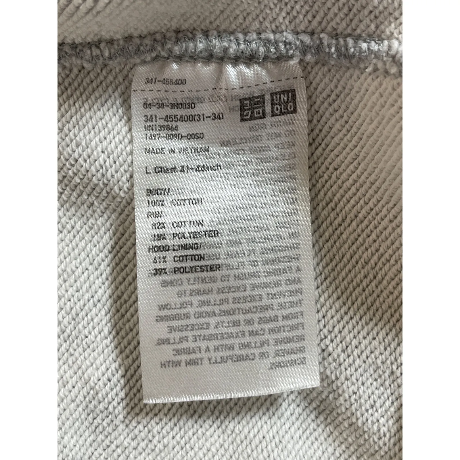 Uniqlo Women's Heather Gray Long Sleeve Hoodie Full Zip Sweatshirt Top Size L - Image 4