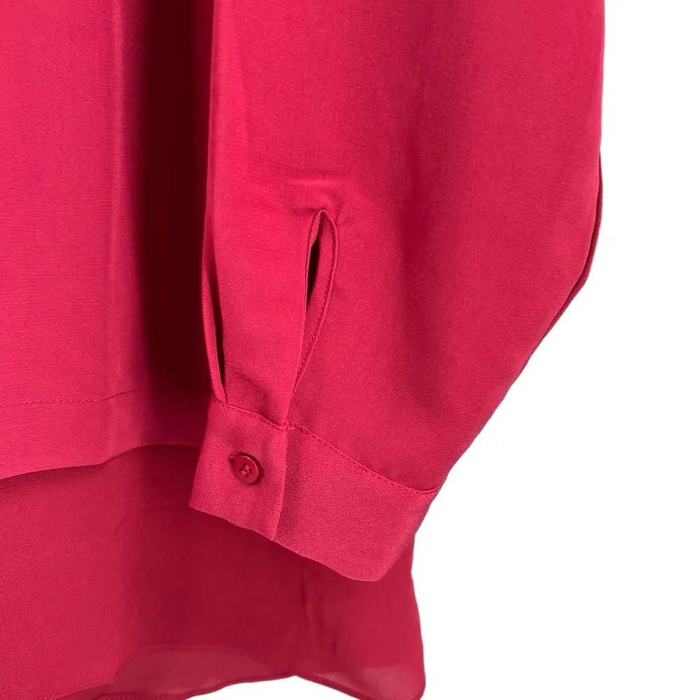 Soft Surroundings Button Front Shirt Magenta Two-Fer Office Professional Large - Image 4