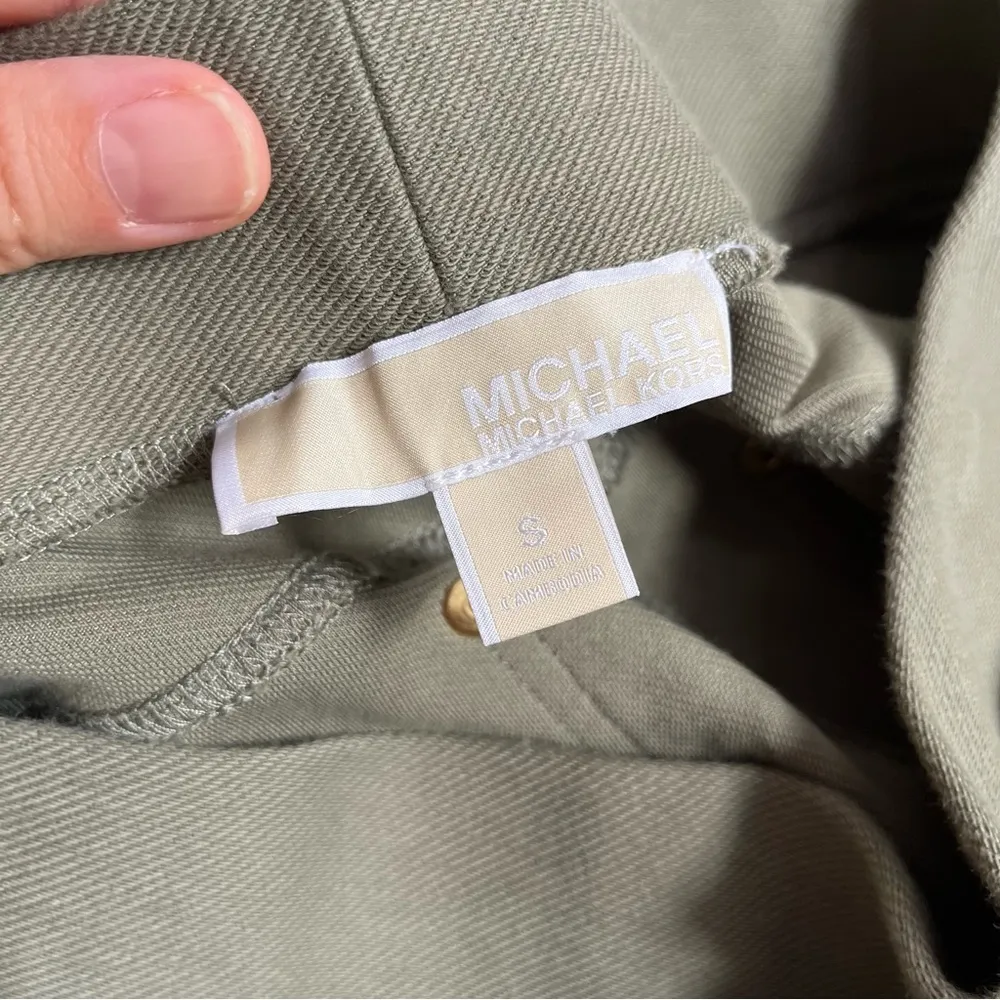 MICHAEL Michael Kors Green Olive Fabric Skinny Leg Pants Size Small - Image 9