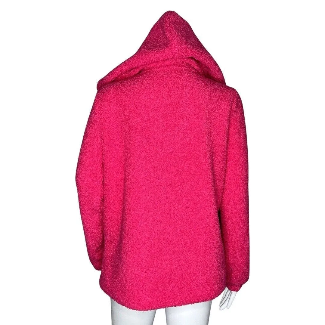Loft Sweatshirt Womens Small Pink Fluffy‎ Fleece Hoodie Cozy Casual Loungewear - Image 4