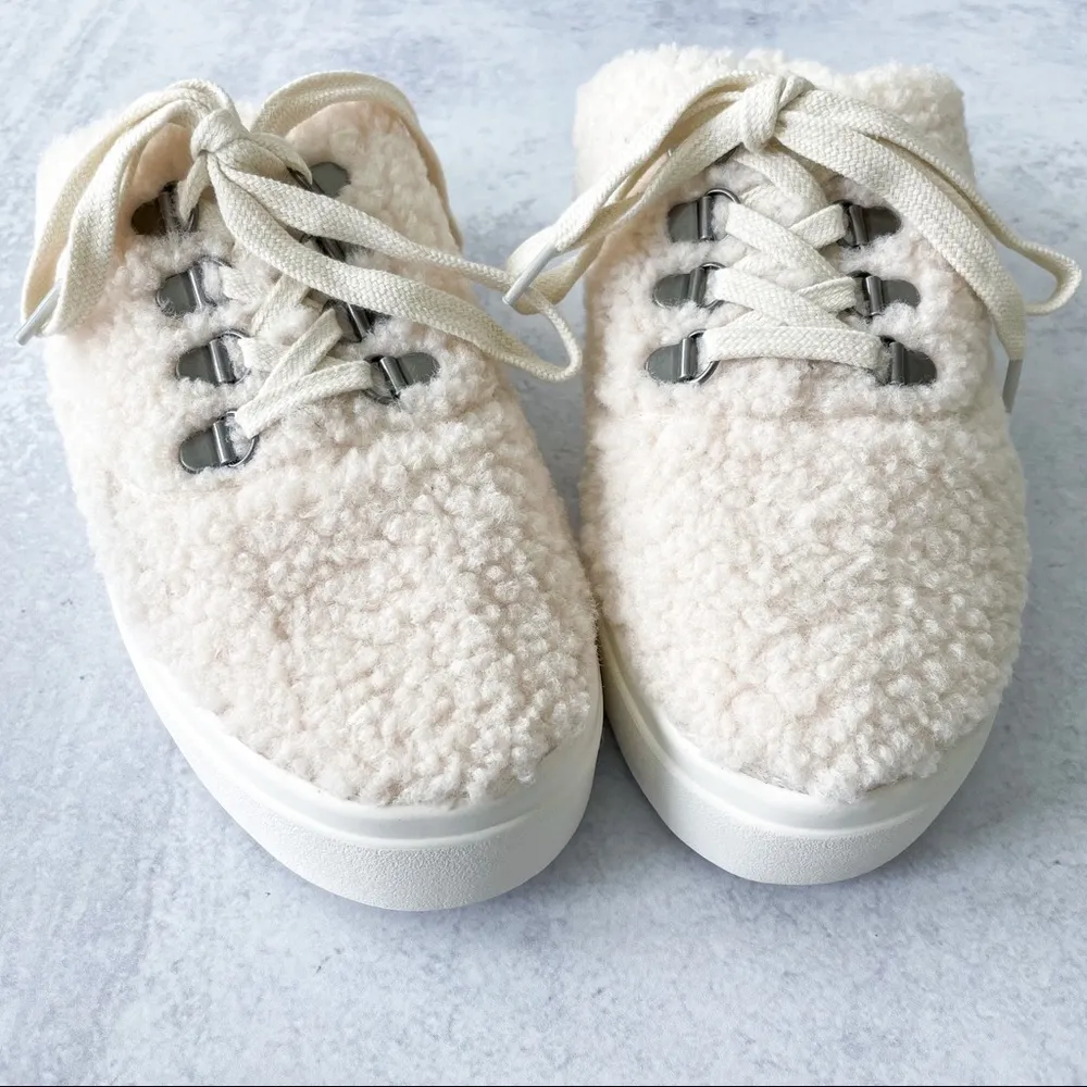 Lucky Brand Tolini Platform Sherpa Slip On Sneakers Cream Size 8 - Image 93