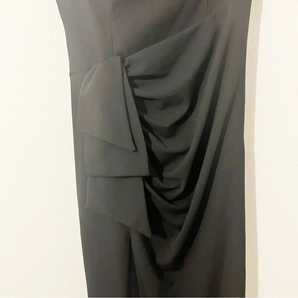 NEW NWT Xscape CAMILA LONG OFF THE SHOULDER SCUBA CREPE DRESS Black Gown Sz 16 - Image 7